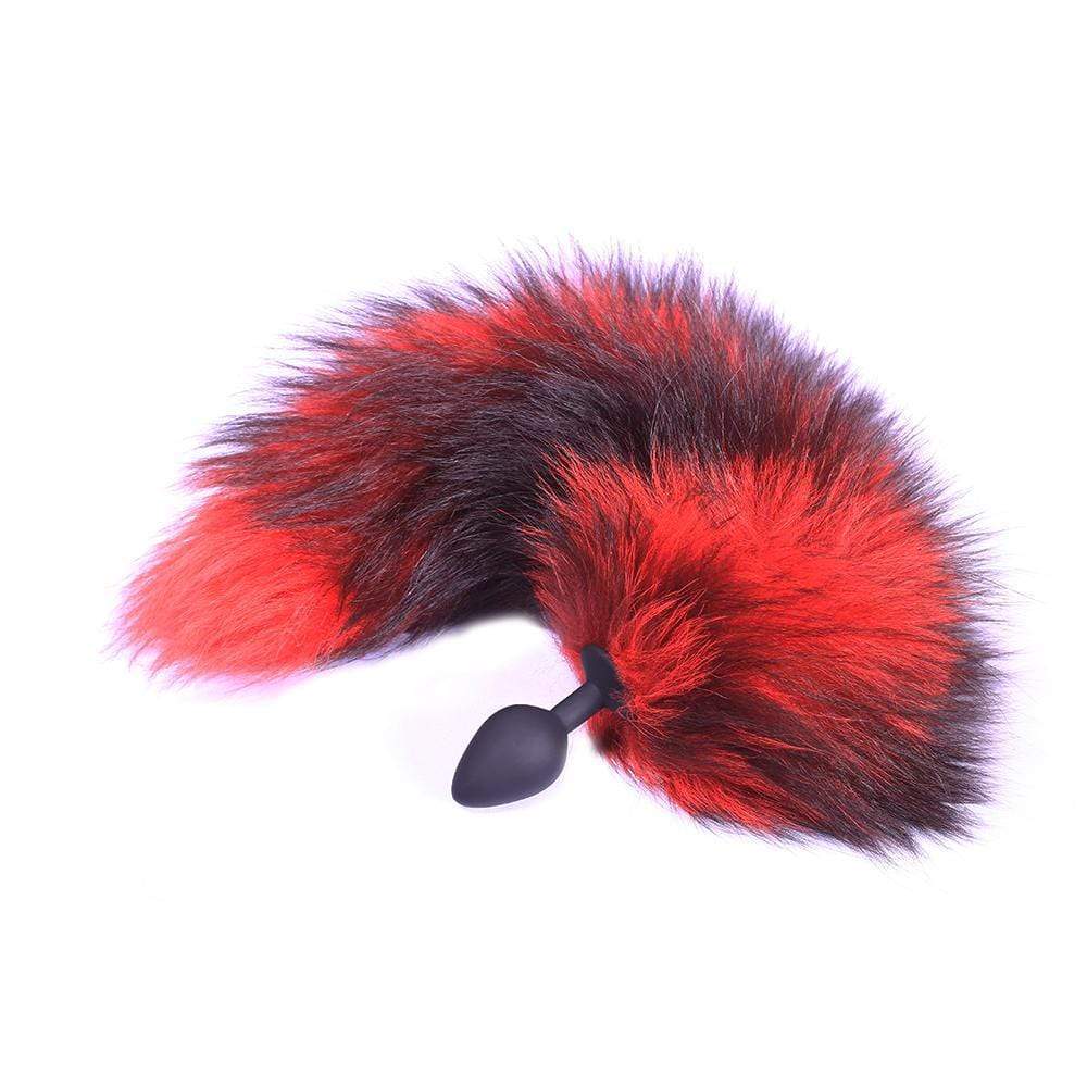 Red Silicone Wolf Tail Plug 16" Loveplugs Anal Plug Product Available For Purchase Image 3