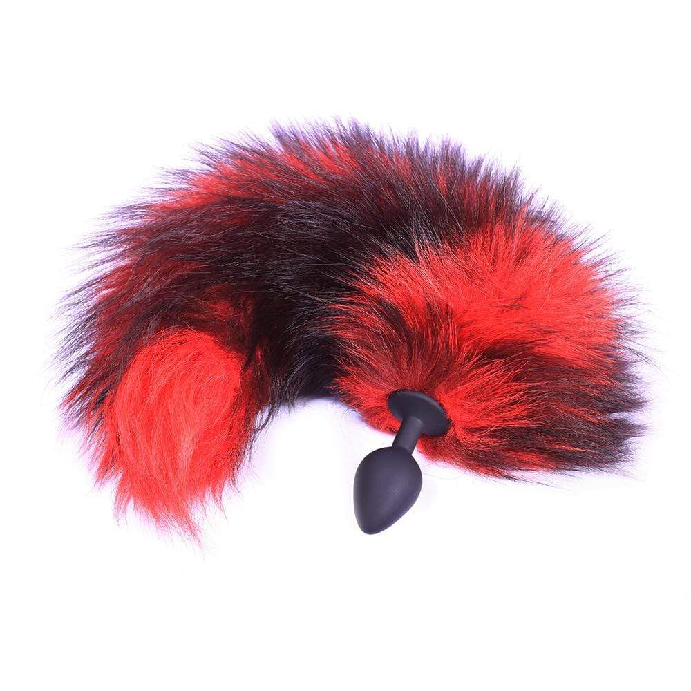 Red Silicone Wolf Tail Plug 16" Loveplugs Anal Plug Product Available For Purchase Image 4