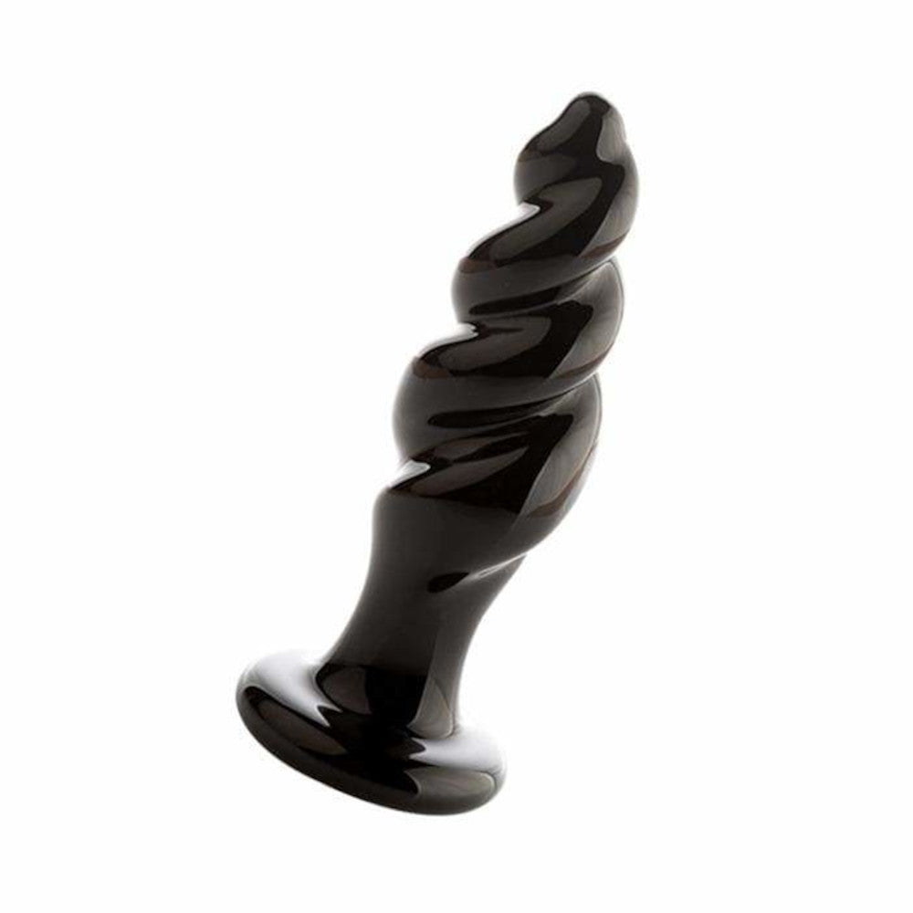 Black Spiral Glass Plug Loveplugs Anal Plug Product Available For Purchase Image 2