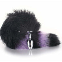 Black With Purple Fox Metal Tail Plug, 14" Loveplugs Anal Plug Product Available For Purchase Image 24