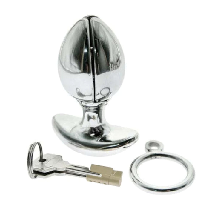 Stainless steel offers thrilling temperature play, while the locking anal toy ensures maximum control for an intense experience.