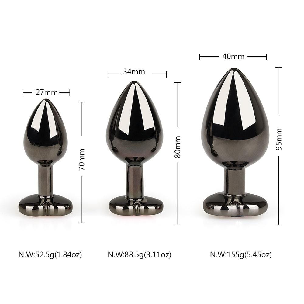 Black Steel Plug Toy Set (3 Piece) Loveplugs Anal Plug Product Available For Purchase Image 7