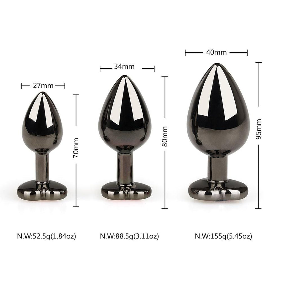 Black Steel Plug Toy Set (3 Piece) Loveplugs Anal Plug Product Available For Purchase Image 46