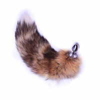 Brown Metal Fox Tail Plug 16"