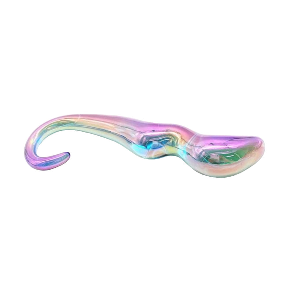 Rainbow Teardrop Glass Dildo