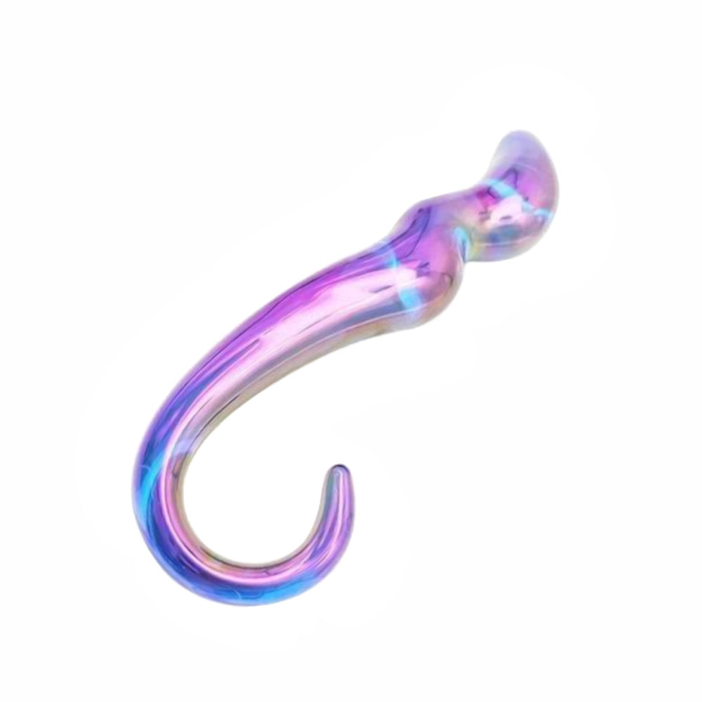 Rainbow Teardrop Glass Dildo