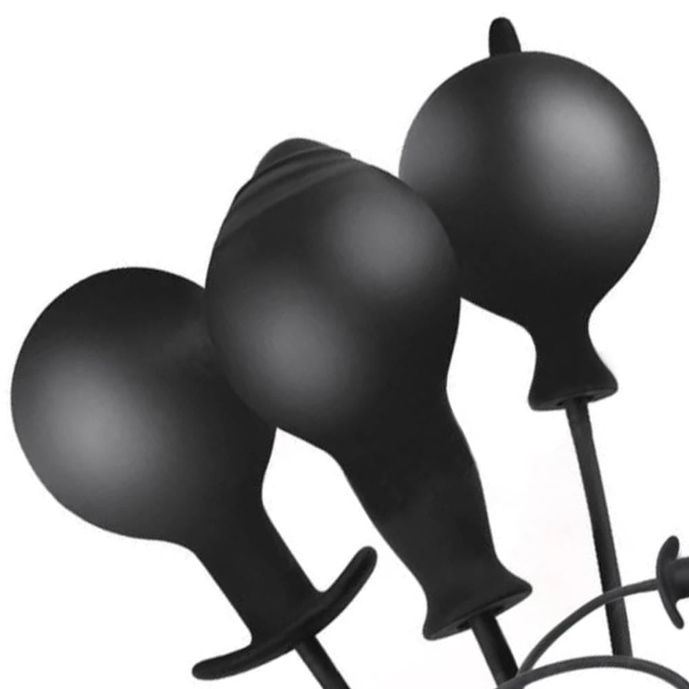 Black Silicone Inflatable Big Loveplugs Anal Plug Product Available For Purchase Image 1