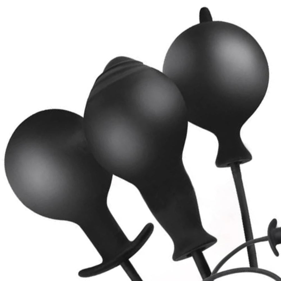 Black Silicone Inflatable Big Loveplugs Anal Plug Product Available For Purchase Image 40
