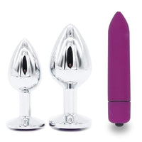 Purple Jeweled 3" Stainless Steel Butt Plug Loveplugs Anal Plug Product Available For Purchase Image 22