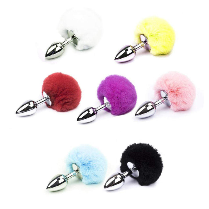 Gently insert the metal plug, its smooth, weighted feel adds comfort. bunny tail butt toys, with tail is secure, and sexy, large, metal, black