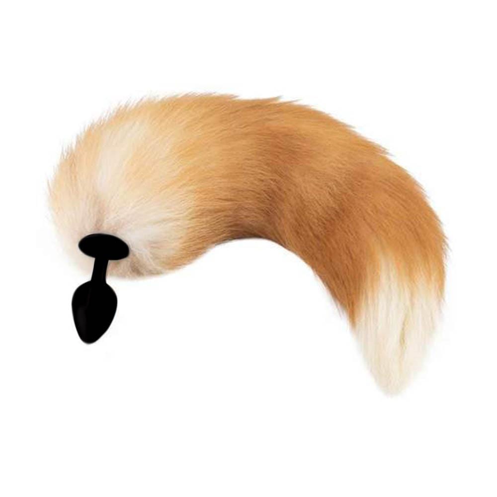 Orange Silicone Fox Tail Plug 16"