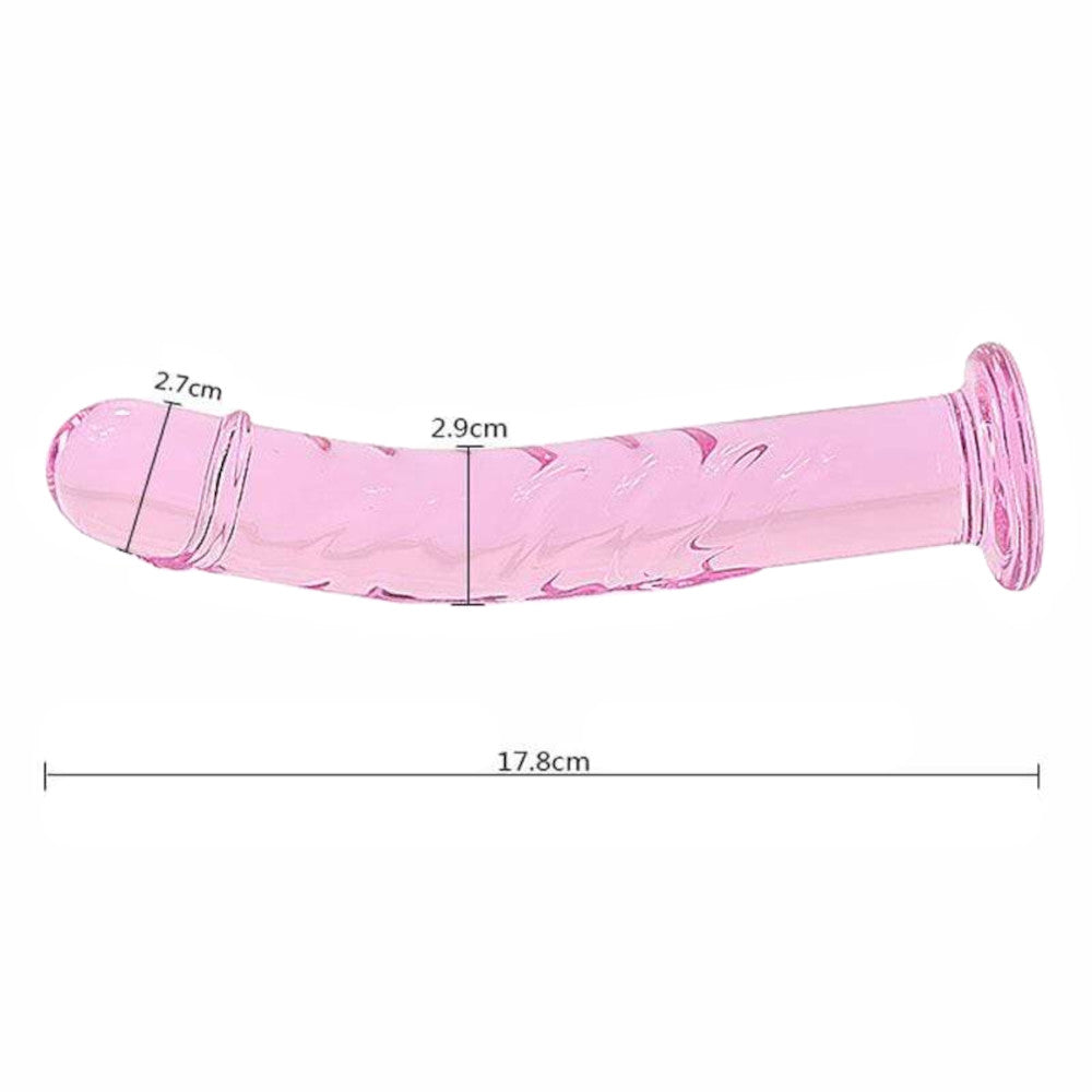 Tickled Pink Slim Glass Anal Dildo