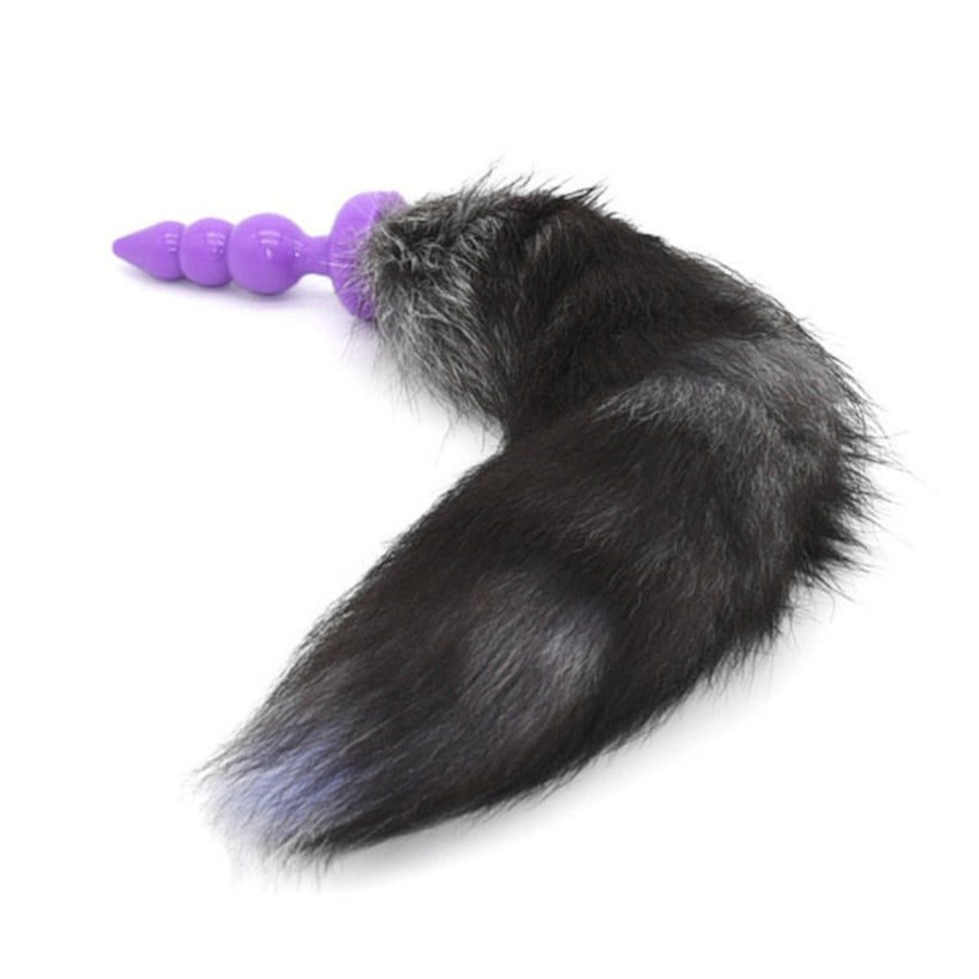 16" Black Cat Tail Silicone Plug Loveplugs Anal Plug Product Available For Purchase Image 43