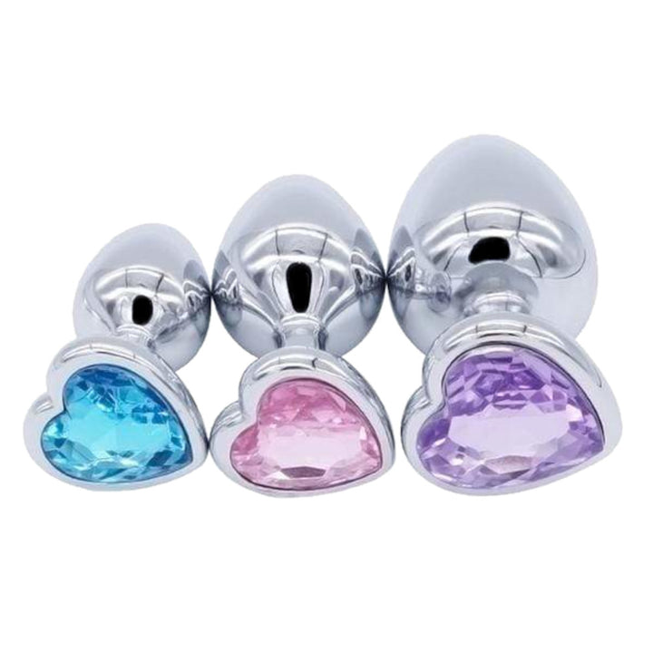 Loveplugs offers a stunning jeweled metal set in pink, rose, and purple, princess toys perfect for your collection.