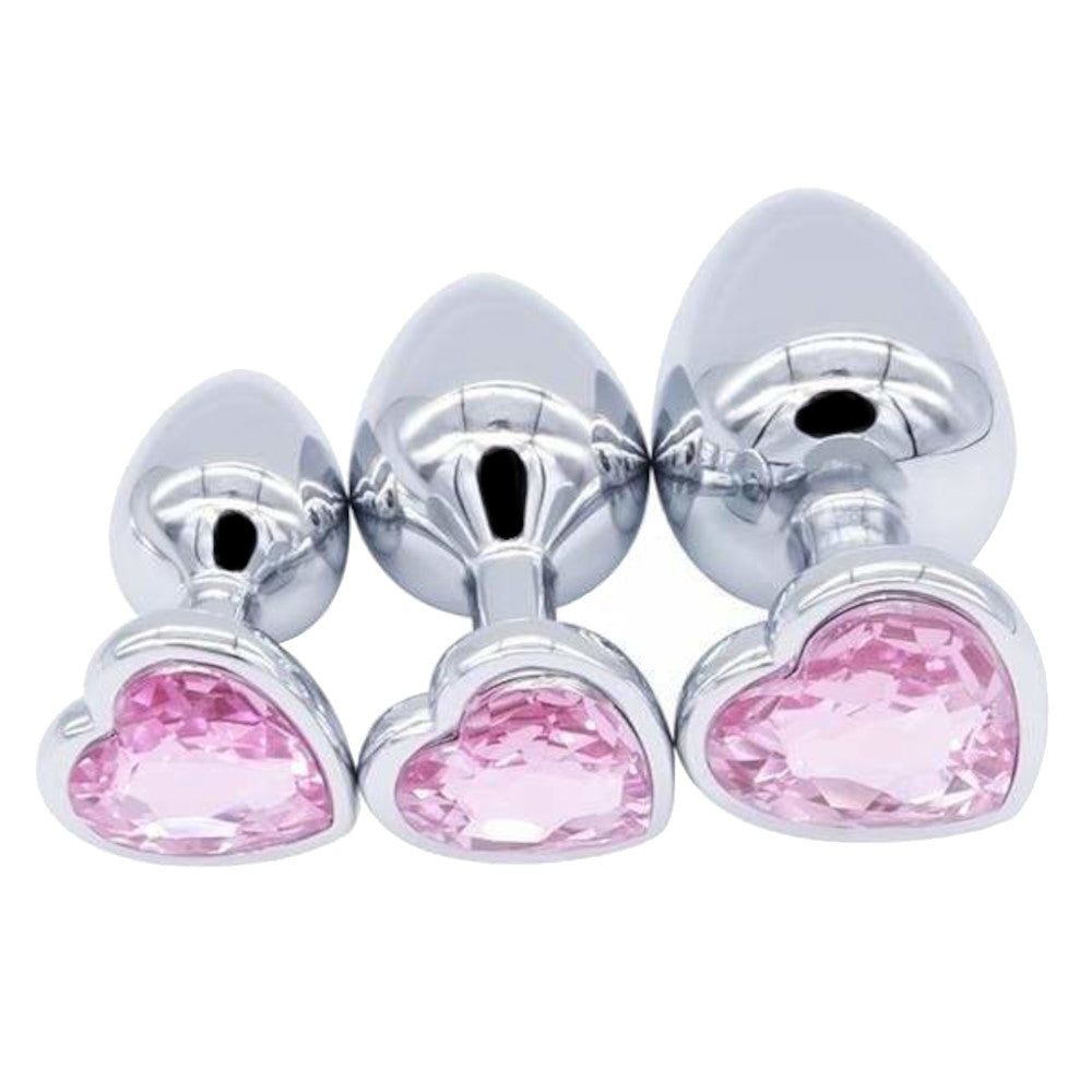 Heart Plug Set (3 Piece) Loveplugs Anal Plug Product Available For Purchase Image 3