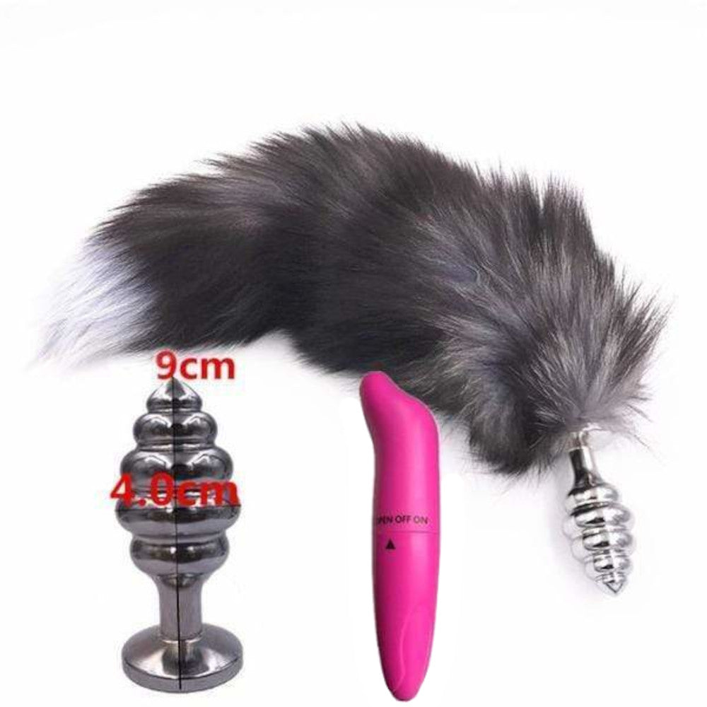 Dark Fox Tail With Vibrator 15" Loveplugs Anal Plug Product Available For Purchase Image 8