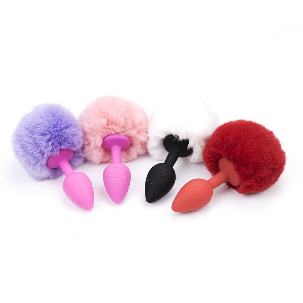 Fluffy Bunny Tail Silicone Loveplugs Anal Plug Product Available For Purchase Image 1