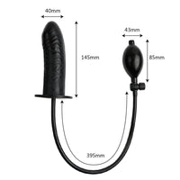 Black Inflatable Silicone Dildo Toy Loveplugs Anal Plug Product Available For Purchase Image 25