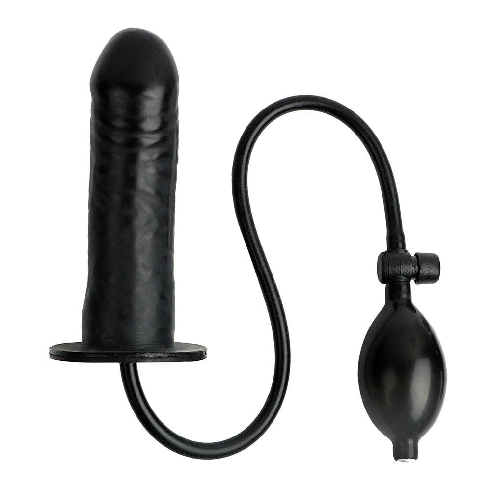 Black Inflatable Silicone Dildo Toy