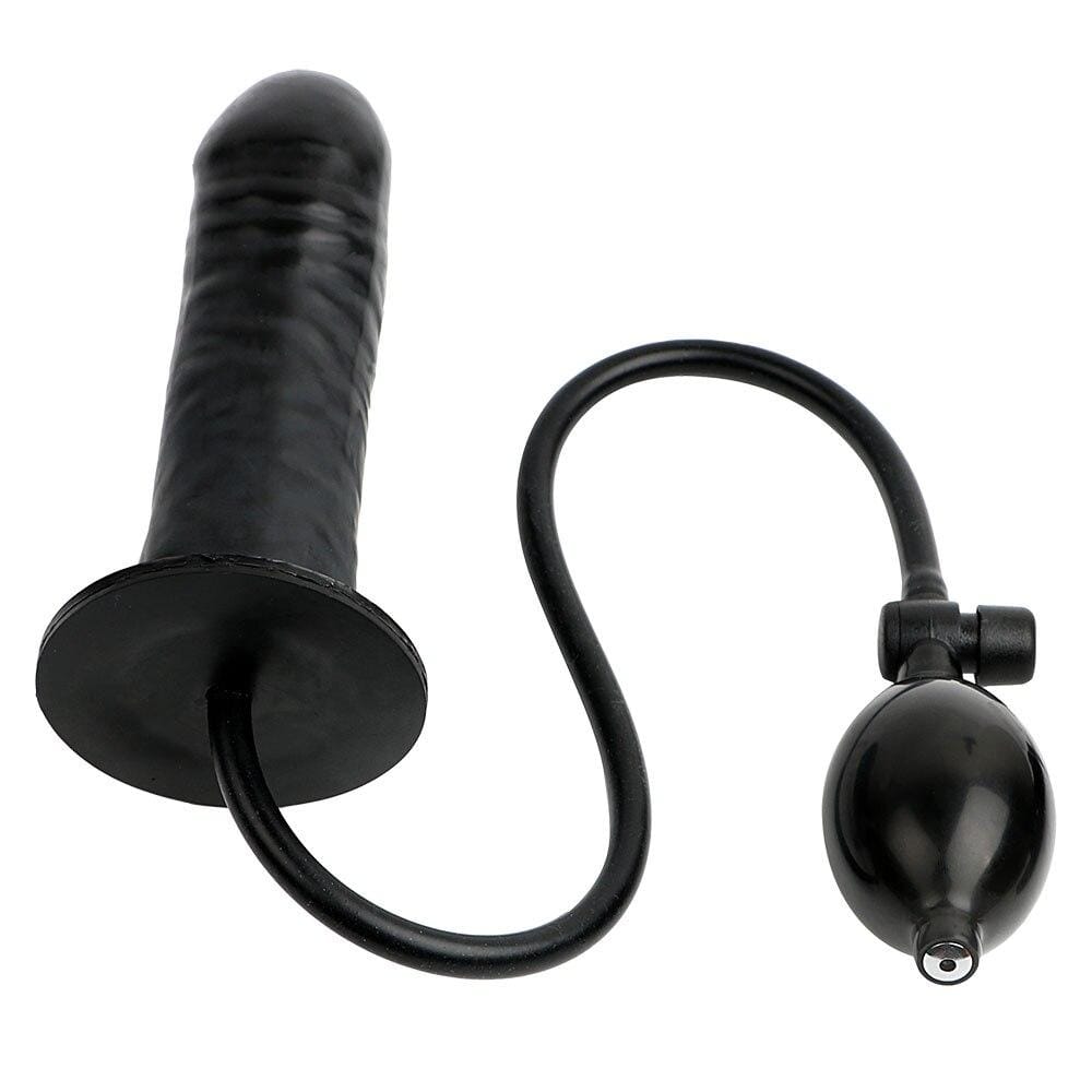 Black Inflatable Silicone Dildo Toy Loveplugs Anal Plug Product Available For Purchase Image 1