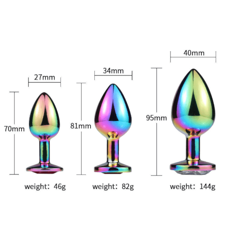 Jeweled Rainbow Butt Plug Set (3 Piece)