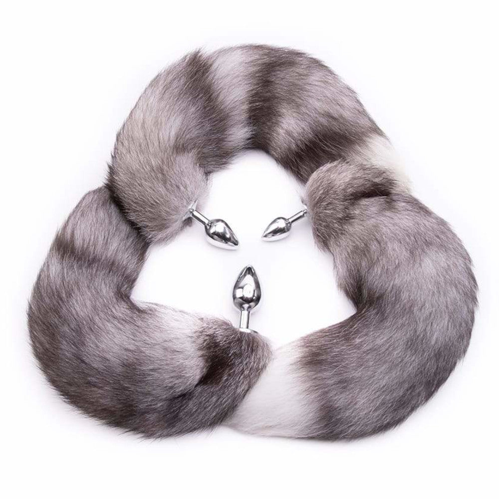 Gray Fox Tail Plug 16"