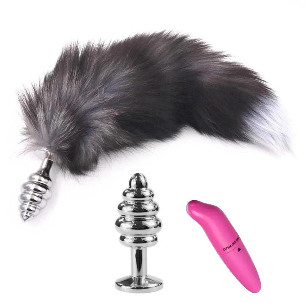 Dark Fox Tail With Vibrator 15" Loveplugs Anal Plug Product Available For Purchase Image 1