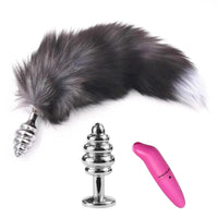 Dark Fox Tail With Vibrator 15"