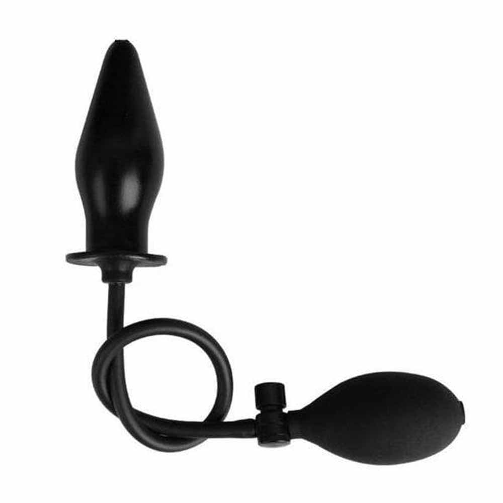 Black Inflatable Pump Up Silicone Loveplugs Anal Plug Product Available For Purchase Image 1