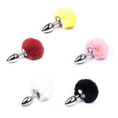 With its fluffy, soft tail in white or pink, this bunny will make your ear fantasies come true in smooth silicone.